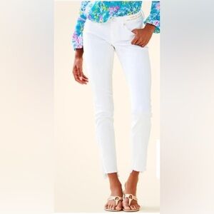 Lilly Pulitzer 28" SOUTH OCEAN CROP SKINNY JEAN IN RESORT WHITE Size 2
